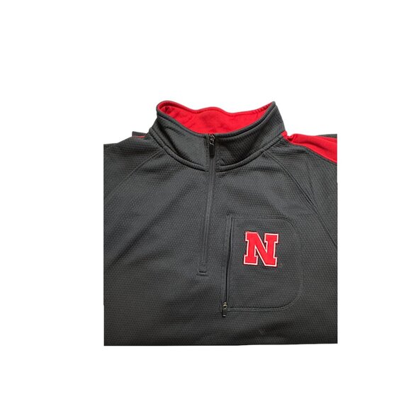 Nebraska Huskers Colosseum Gray Red Quarter Zip Pullover Men’s Large 🏈 - Picture 10 of 11